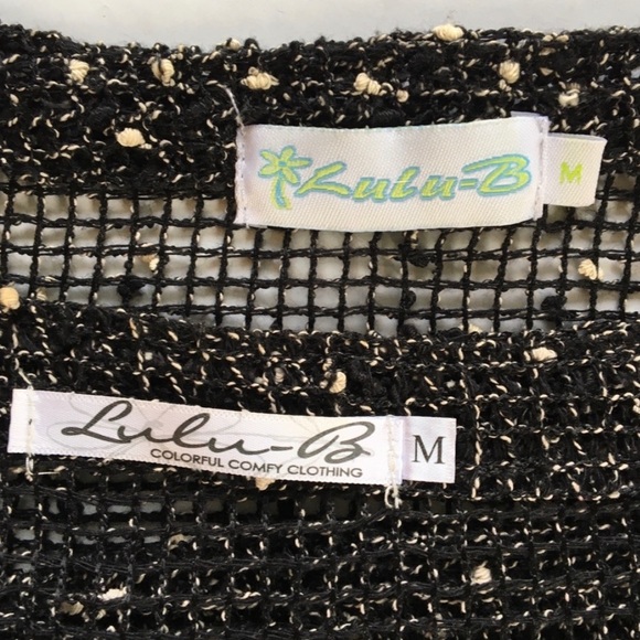 LULA B Black Mesh 2 Top Set with Silver Concho Buttons - Picture 13 of 15